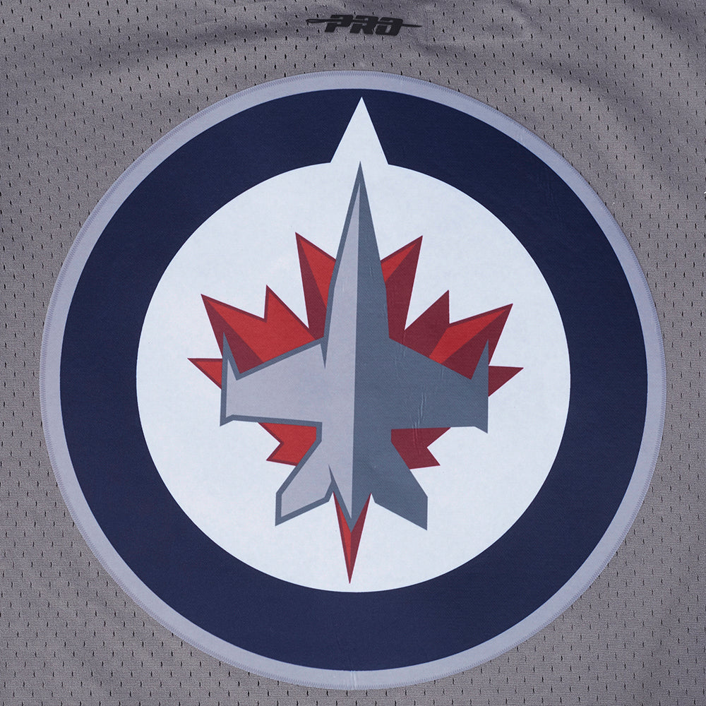 NHL WINNIPEG JETS CLASSIC MESH BUTTON DOWN SHIRT (GRAY)