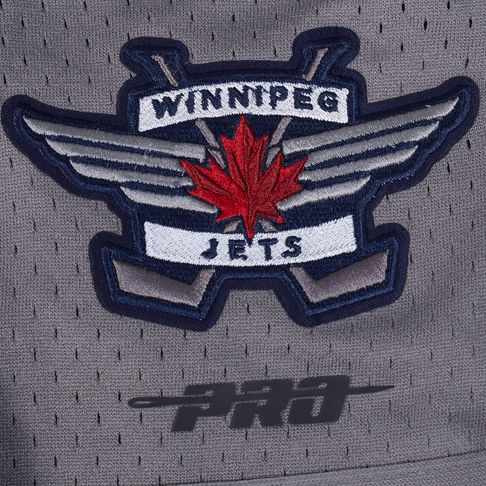 NHL WINNIPEG JETS CLASSIC MESH BUTTON DOWN SHIRT (GRAY)