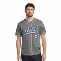 NHL WINNIPEG JETS CLASSIC MESH BUTTON DOWN SHIRT (GRAY)