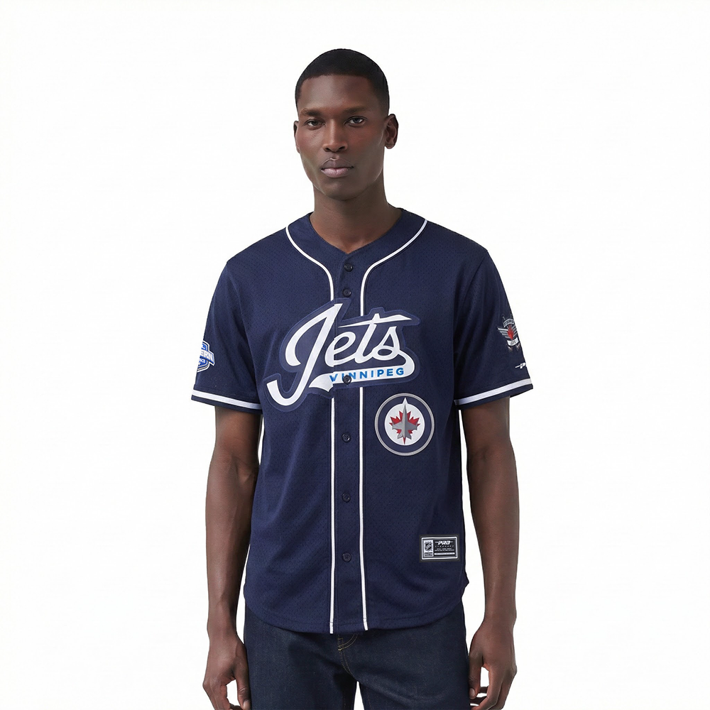NHL WINNIPEG JETS CLASSIC MESH CHEMISE BOUTONNÉE (MARINE MINUIT)