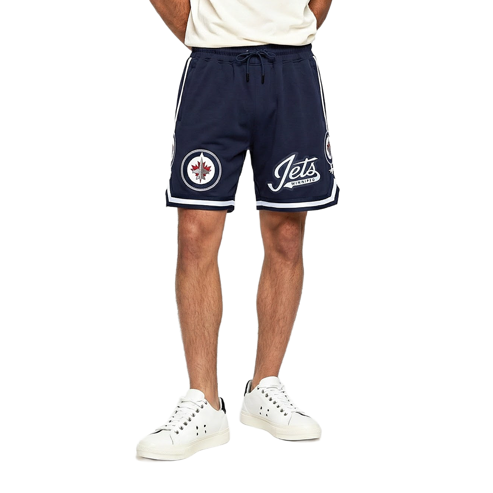 NHL WINNIPEG JETS CLASSIC CHENILLE SHORT EN MAILLE DOUBLE POUR HOMME (MARINE MINUIT)