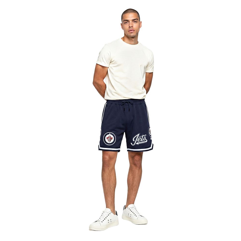 NHL WINNIPEG JETS CLASSIC CHENILLE SHORT EN MAILLE DOUBLE POUR HOMME (MARINE MINUIT)