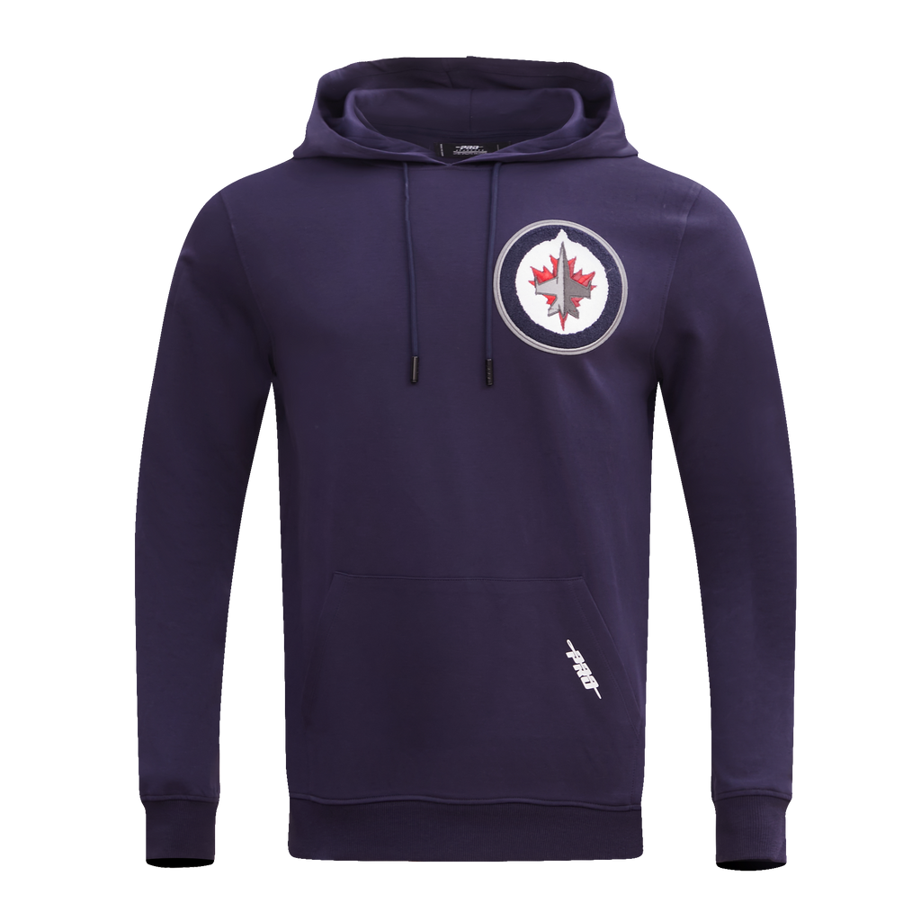 NHL WINNIPEG JETS CLASSIC CHENILLE MEN'S DK PO HOODIE (MIDNIGHT NAVY)