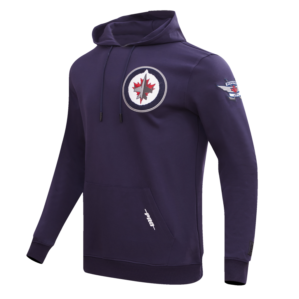 NHL WINNIPEG JETS CLASSIC CHENILLE MEN'S DK PO HOODIE (MIDNIGHT NAVY)