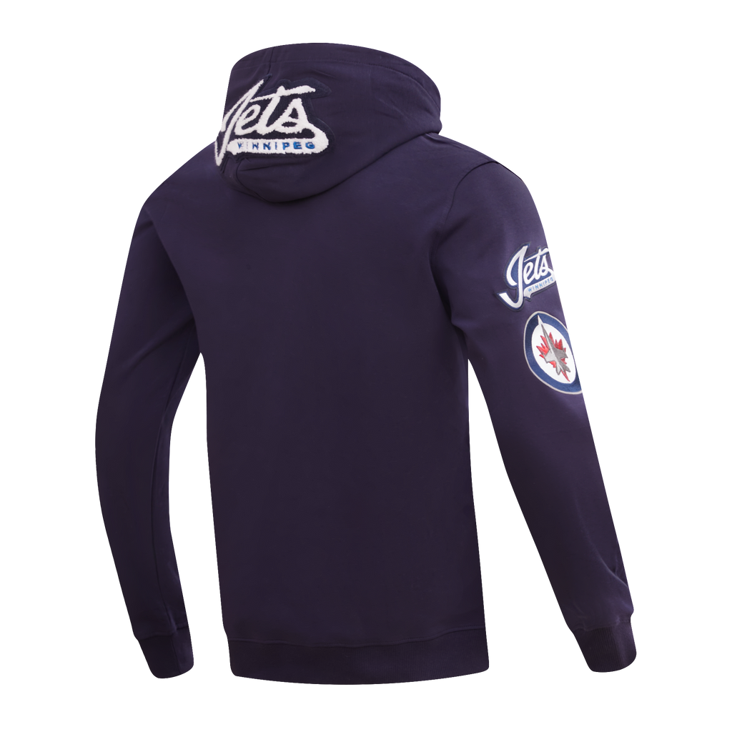 NHL WINNIPEG JETS CLASSIC CHENILLE MEN'S DK PO HOODIE (MIDNIGHT NAVY)