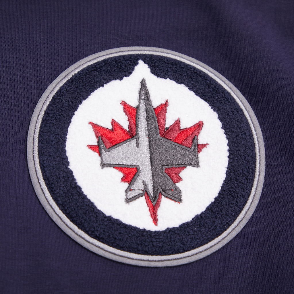 NHL WINNIPEG JETS CLASSIC CHENILLE MEN'S DK PO HOODIE (MIDNIGHT NAVY)