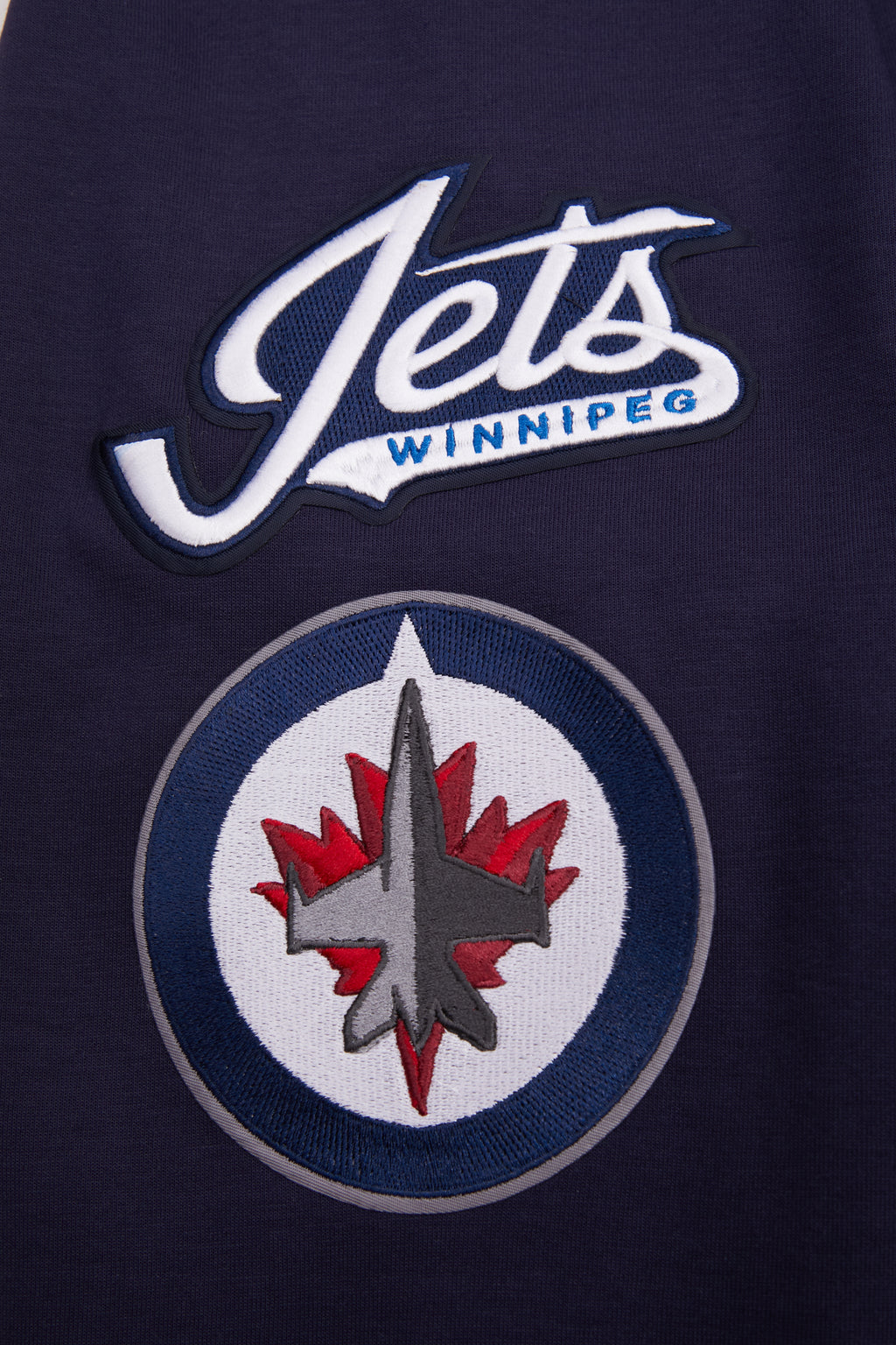 NHL WINNIPEG JETS CLASSIC CHENILLE MEN'S DK PO HOODIE (MIDNIGHT NAVY)