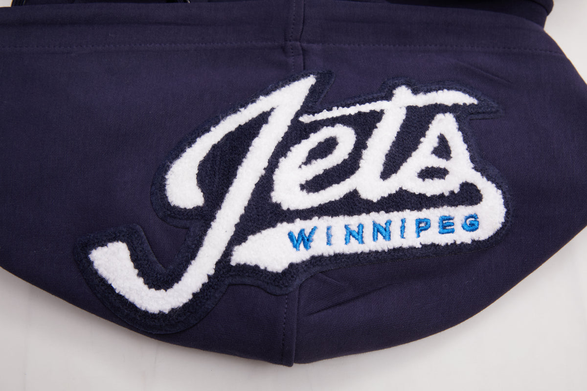 NHL WINNIPEG JETS CLASSIC CHENILLE MEN'S DK PO HOODIE (MIDNIGHT NAVY)