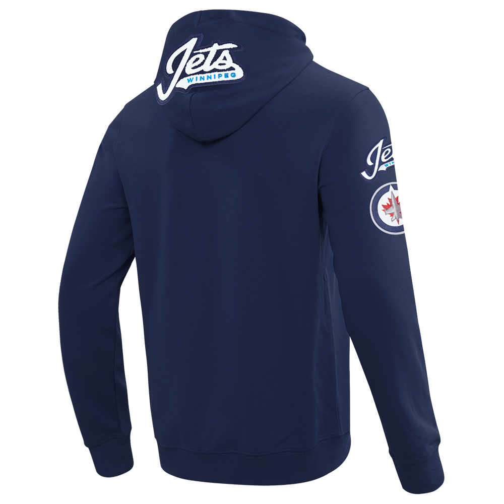 NHL WINNIPEG JETS CLASSIC CHENILLE MEN'S DK FZ PO HOODIE (MIDNIGHT NAVY)