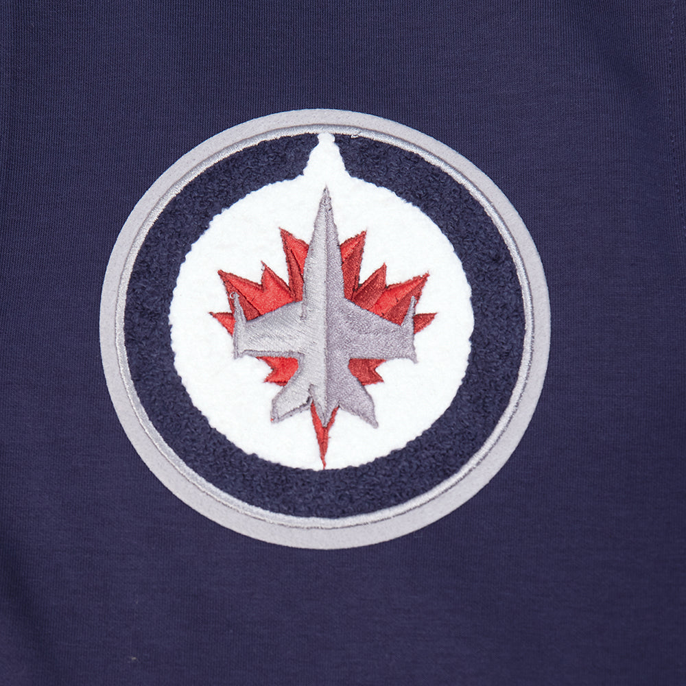 NHL WINNIPEG JETS CLASSIC CHENILLE MEN'S DK FZ PO HOODIE (MIDNIGHT NAVY)