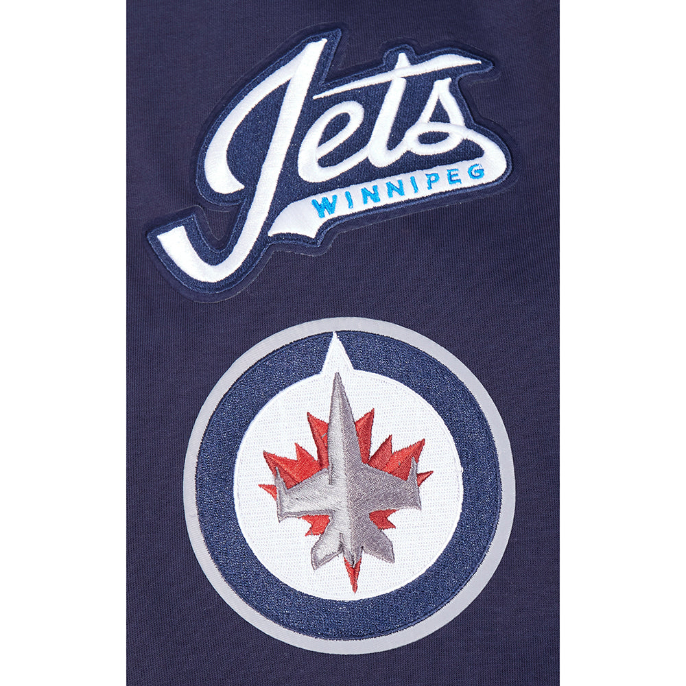 NHL WINNIPEG JETS CLASSIC CHENILLE MEN'S DK FZ PO HOODIE (MIDNIGHT NAVY)