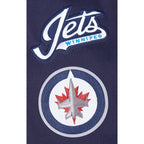NHL WINNIPEG JETS CLASSIC CHENILLE MEN'S DK FZ PO HOODIE (MIDNIGHT NAVY)