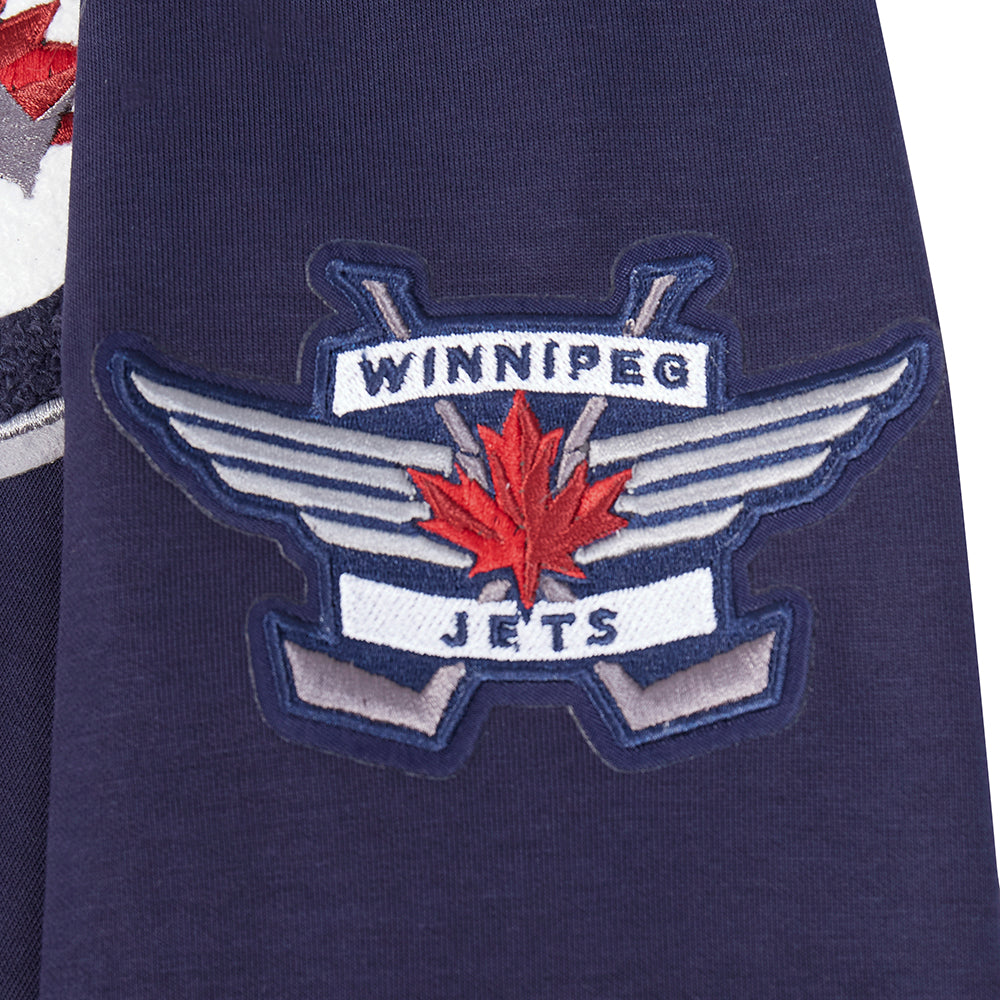 NHL WINNIPEG JETS CLASSIC CHENILLE MEN'S DK FZ PO HOODIE (MIDNIGHT NAVY)