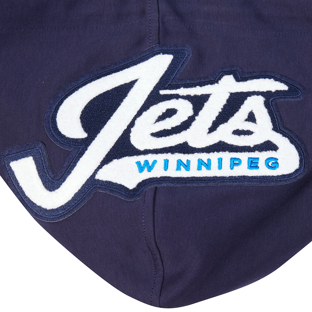 NHL WINNIPEG JETS CLASSIC CHENILLE MEN'S DK FZ PO HOODIE (MIDNIGHT NAVY)