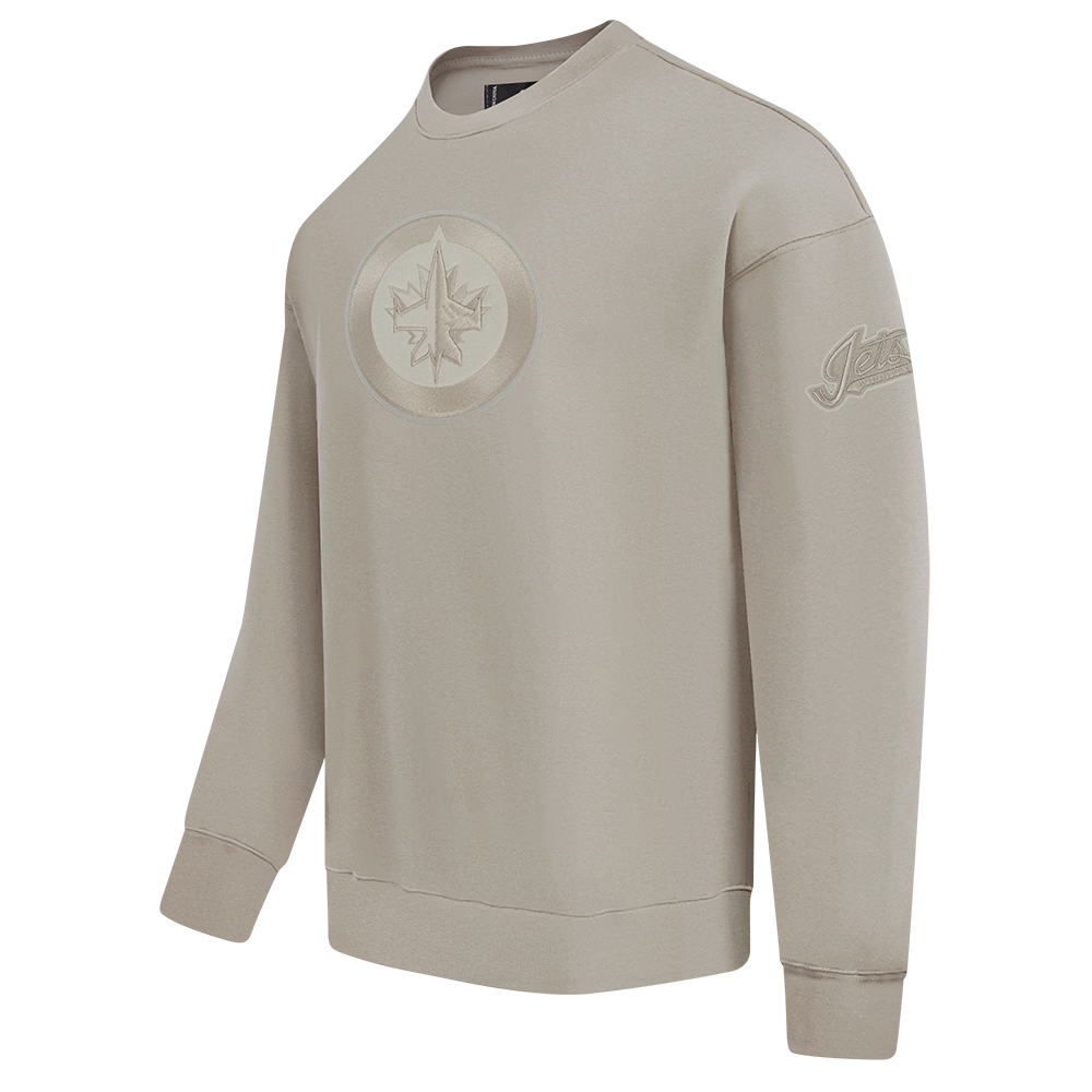 NHL WINNIPEG JETS NEUTRAL MEN'S  DROP SHOULDER FLC CREWNECK (TAUPE)
