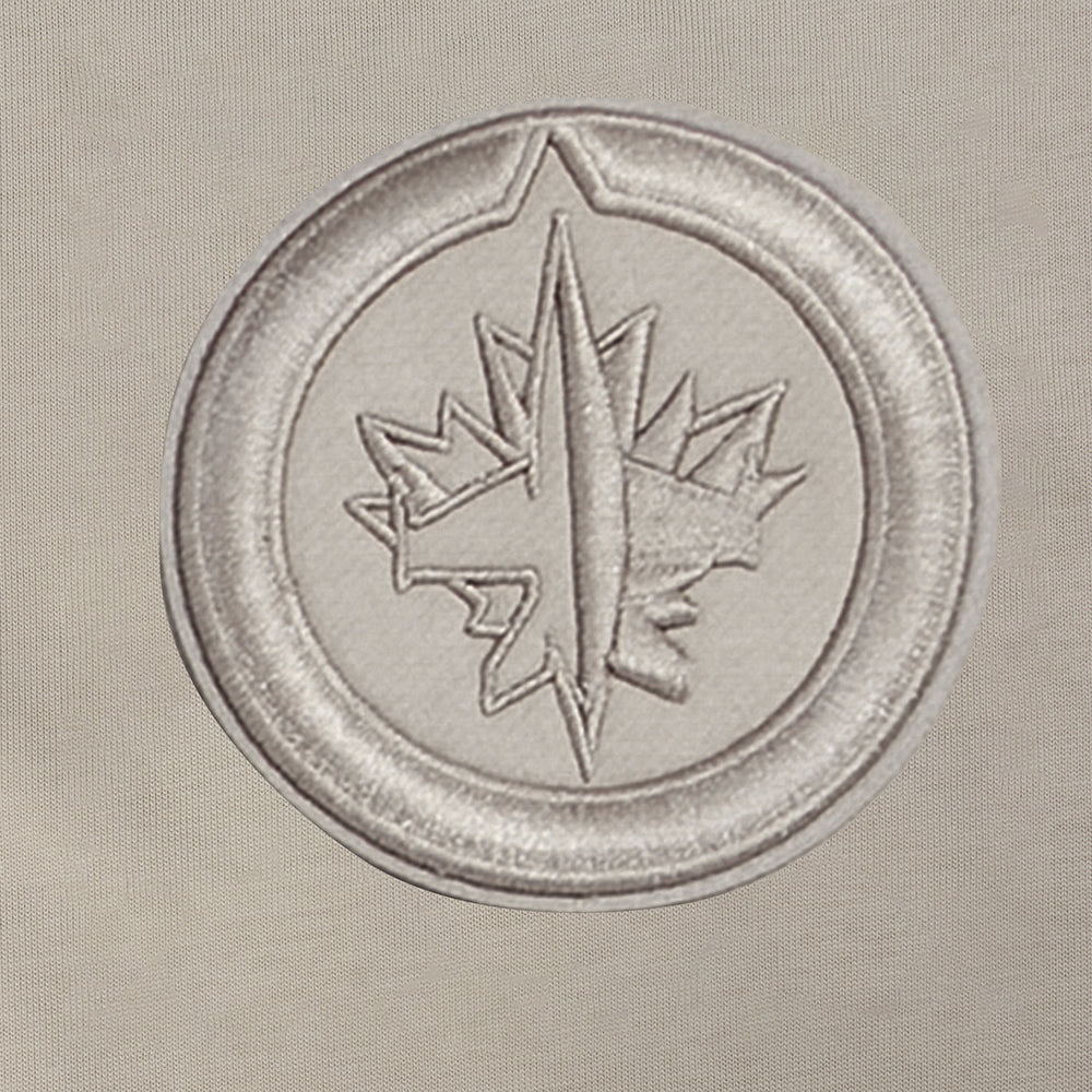 NHL WINNIPEG JETS NEUTRAL CHANDAIL À CAPUCHON EN MOLLETON À ÉPAULES TOMBANTES POUR HOMME (TAUPE)