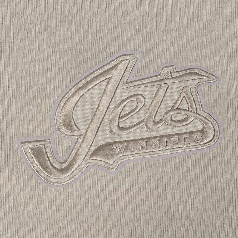NHL WINNIPEG JETS NEUTRAL CHANDAIL À CAPUCHON EN MOLLETON À ÉPAULES TOMBANTES POUR HOMME (TAUPE)