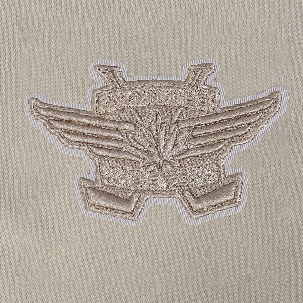 NHL WINNIPEG JETS NEUTRAL CHANDAIL À CAPUCHON EN MOLLETON À ÉPAULES TOMBANTES POUR HOMME (TAUPE)