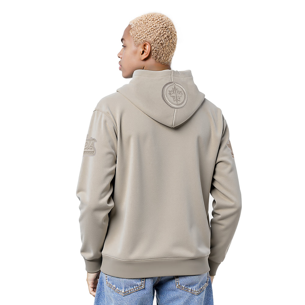 NHL WINNIPEG JETS NEUTRAL MEN'S  DROP SHOULDER FLC PO HOODIE (TAUPE)
