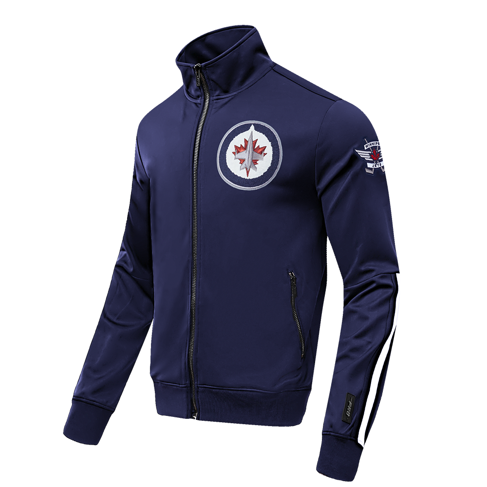 NHL WINNIPEG JETS CLASSIC CHENILLE MEN'S DK TRACK JACKET (MIDNIGHT NAVY)