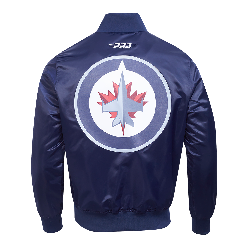 NHL WINNIPEG JETS CLASSIC SATIN MEN'S JACKET (NAVY)