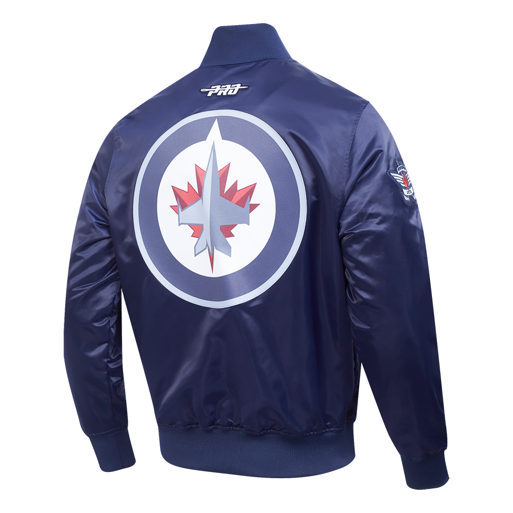 NHL WINNIPEG JETS CLASSIC SATIN MEN'S JACKET (NAVY)