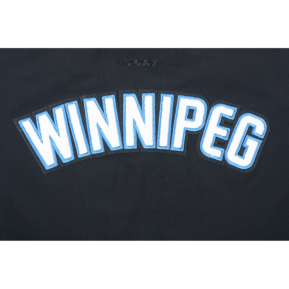 NHL WINNIPEG JETS CLASSIC T-SHIRT EN JERSEY SIMPLE À COUPE CARRÉE POUR FEMME (NOIR)