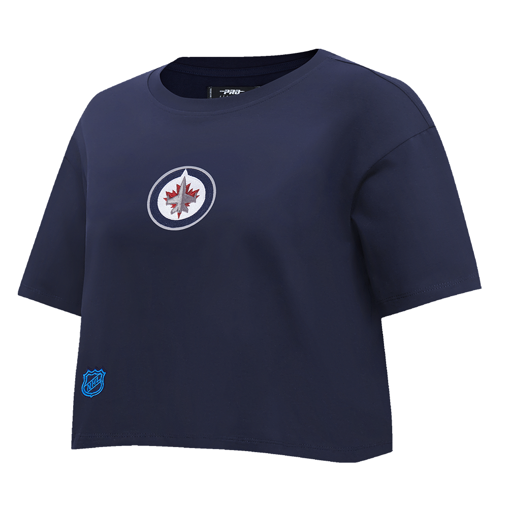 NHL WINNIPEG JETS WINGSPAN T-SHIRT EN JERSEY SIMPLE À COUPE CARRÉE POUR FEMME (MARINE MINUIT)