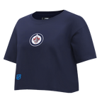 NHL WINNIPEG JETS WINGSPAN T-SHIRT EN JERSEY SIMPLE À COUPE CARRÉE POUR FEMME (MARINE MINUIT)