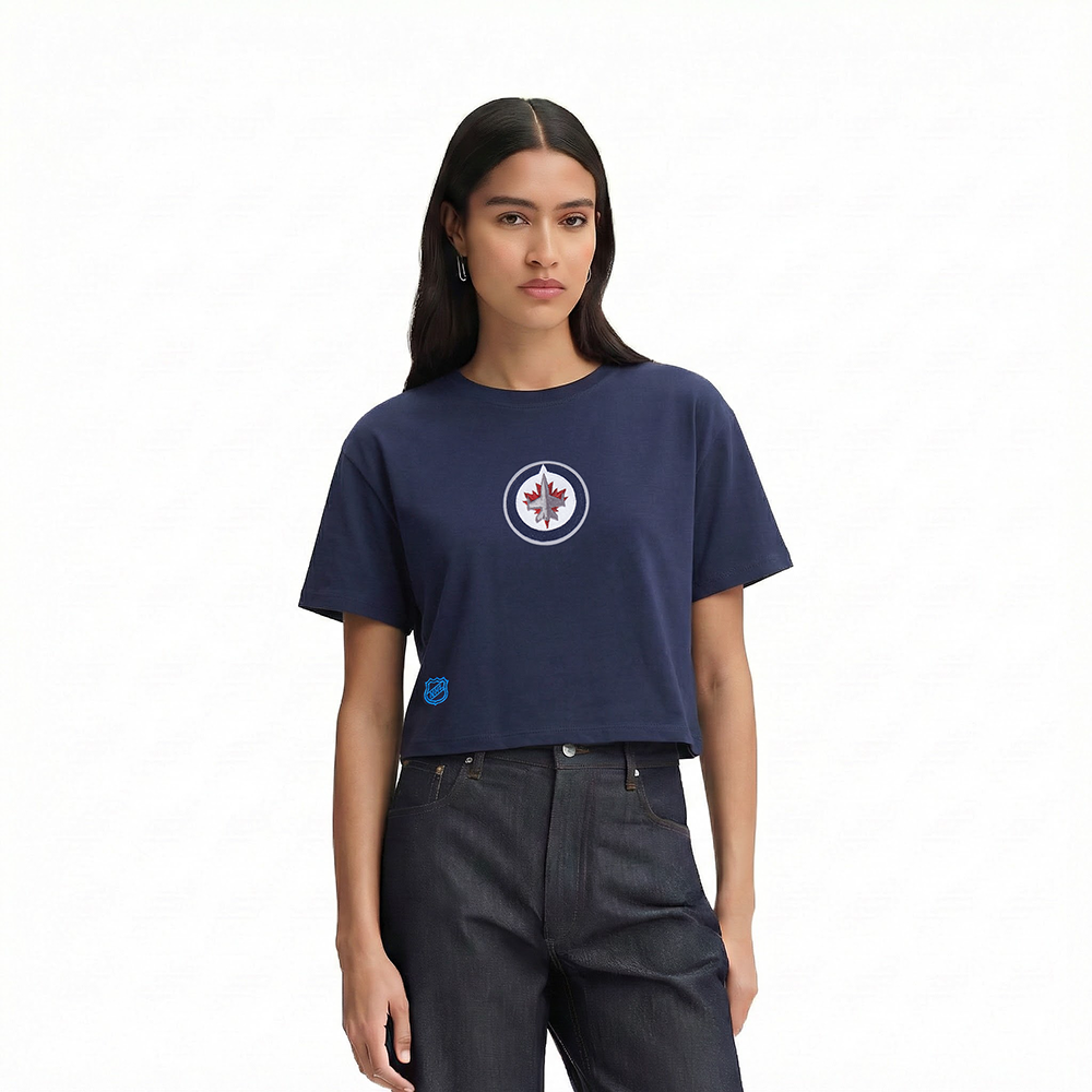 NHL WINNIPEG JETS WINGSPAN WOMEN'S SJ BOXY TEE (MIDNIGHT NAVY)