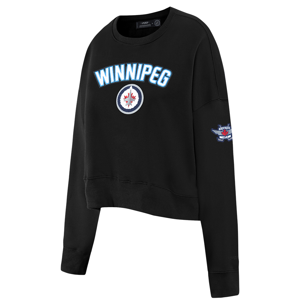 NHL WINNIPEG JETS CLASSIC WOMEN'S FLC CREWNECK (BLACK)