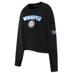 NHL WINNIPEG JETS CLASSIC WOMEN'S FLC CREWNECK (BLACK)