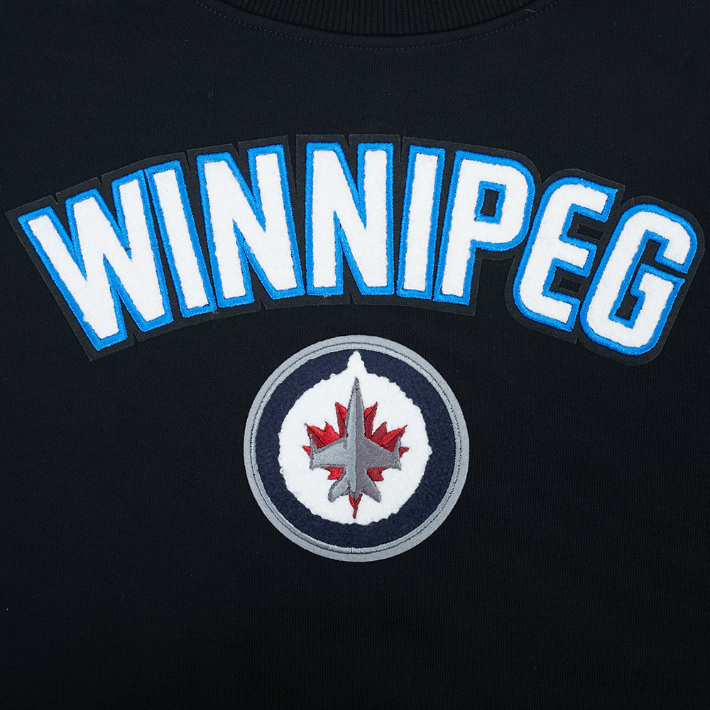 NHL WINNIPEG JETS CLASSIC WOMEN'S FLC CREWNECK (BLACK)