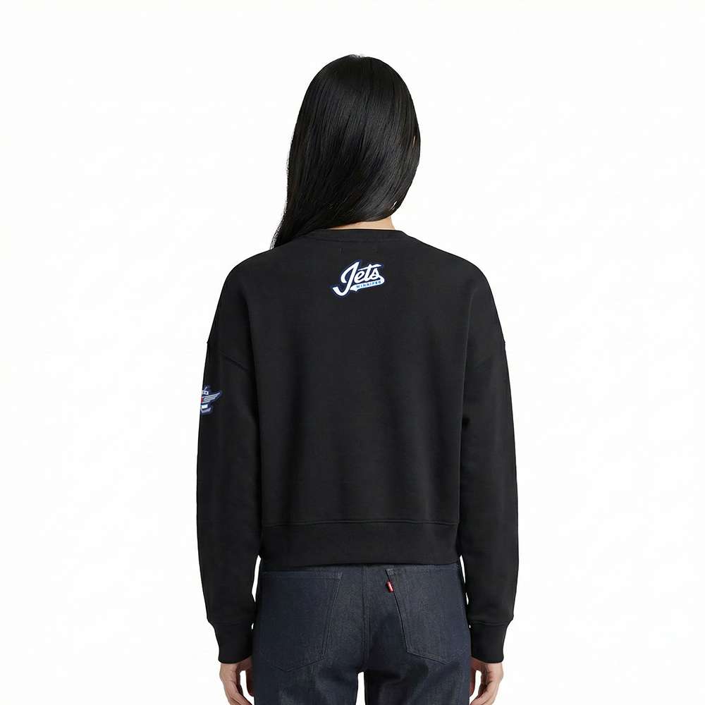 NHL WINNIPEG JETS CLASSIC WOMEN'S FLC CREWNECK (BLACK)