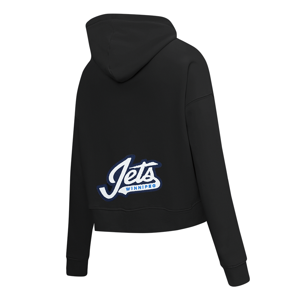 NHL WINNIPEG JETS CLASSIC CHANDAIL À CAPUCHON COURT EN MOLLETON POUR FEMME (NOIR)