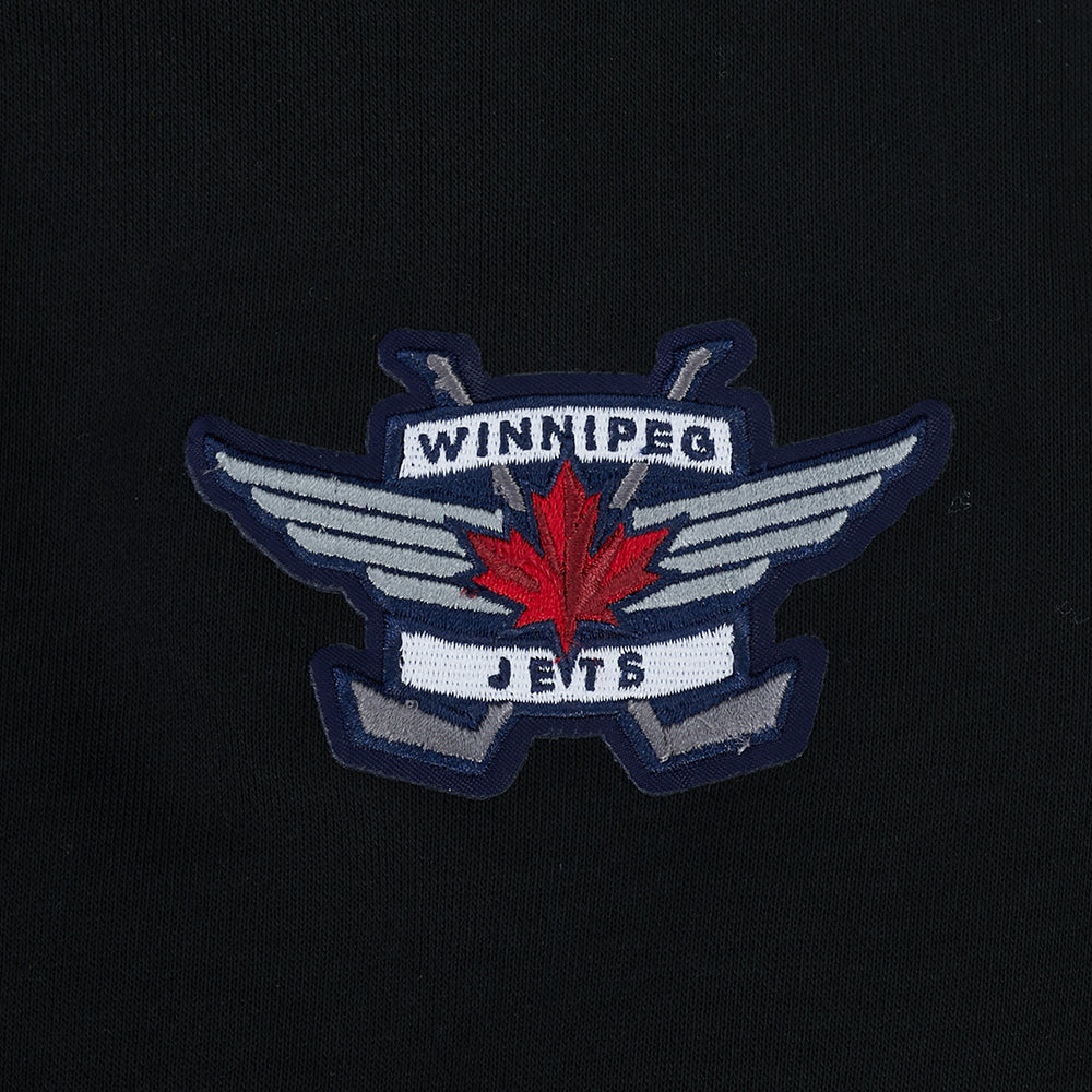 NHL WINNIPEG JETS CLASSIC CHANDAIL À CAPUCHON COURT EN MOLLETON POUR FEMME (NOIR)