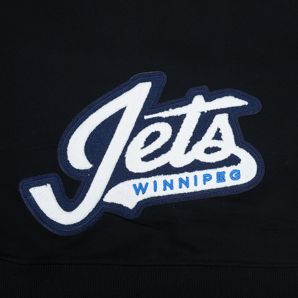 NHL WINNIPEG JETS CLASSIC CHANDAIL À CAPUCHON COURT EN MOLLETON POUR FEMME (NOIR)