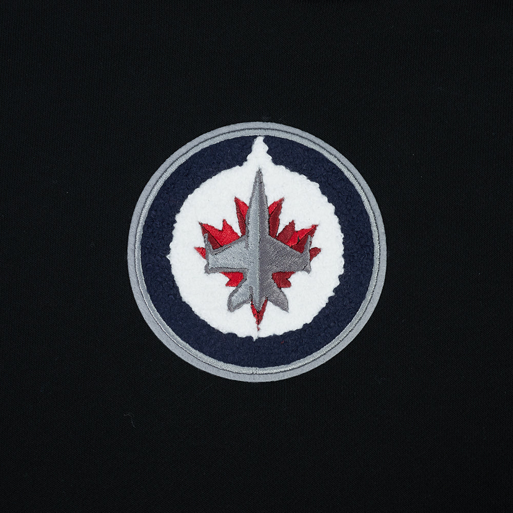 NHL WINNIPEG JETS CLASSIC CHANDAIL À CAPUCHON COURT EN MOLLETON POUR FEMME (NOIR)