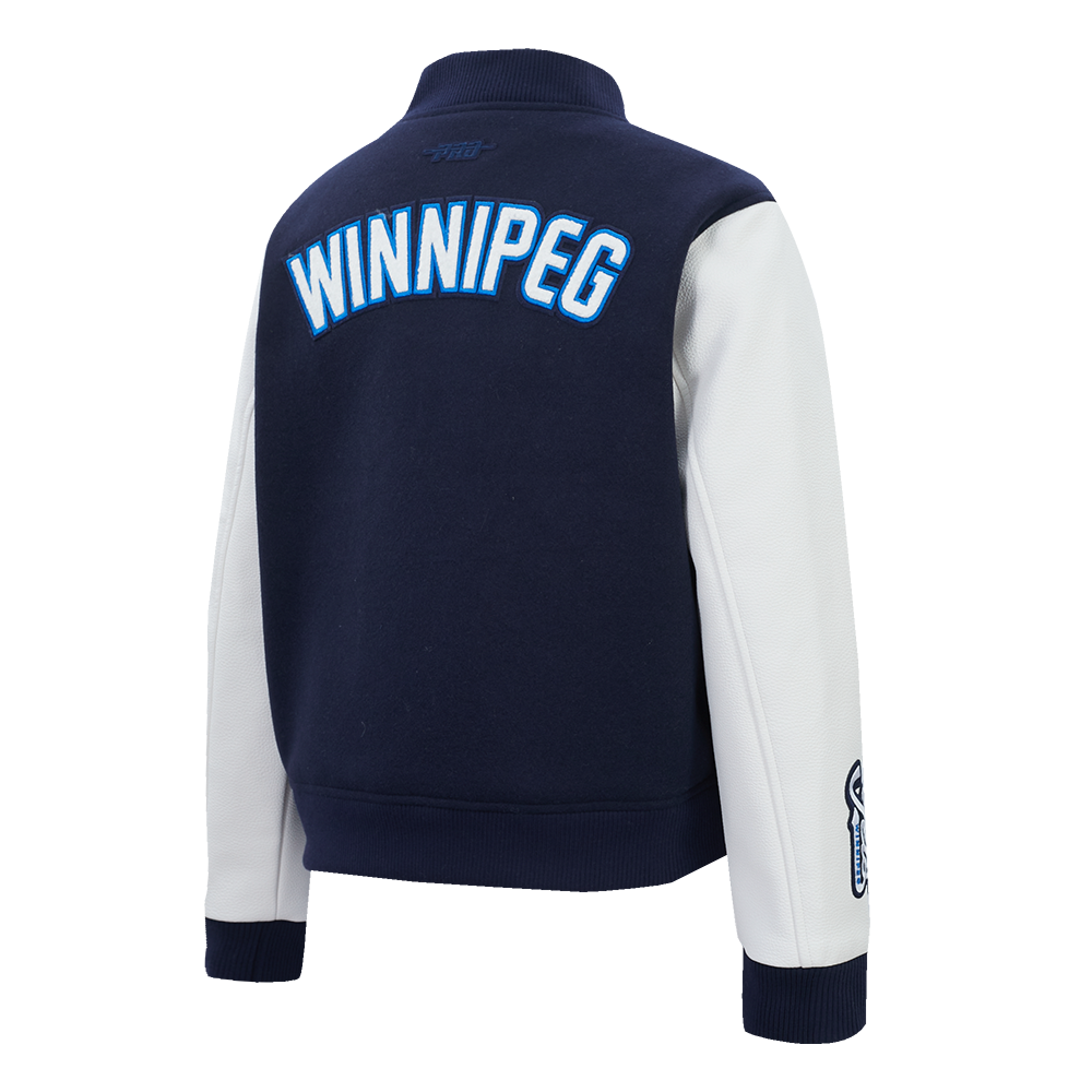 NHL WINNIPEG JETS CLASSIC WOMEN'S WOOL VARSITY JACKET (MIDNIGHT NAVY/WHITE)