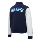 NHL WINNIPEG JETS CLASSIC WOMEN'S WOOL VARSITY JACKET (MIDNIGHT NAVY/WHITE)