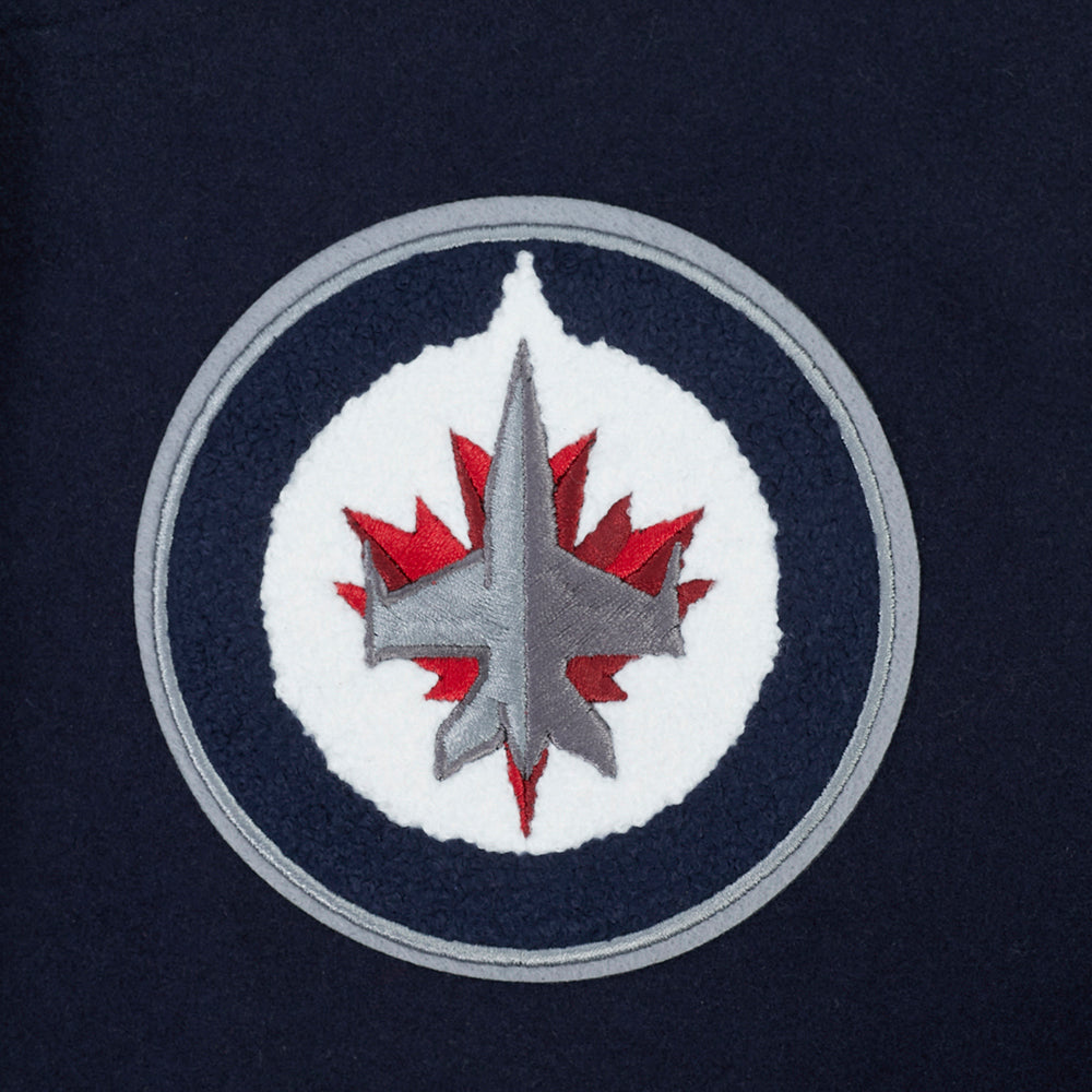 NHL WINNIPEG JETS CLASSIC WOMEN'S WOOL VARSITY JACKET (MIDNIGHT NAVY/WHITE)