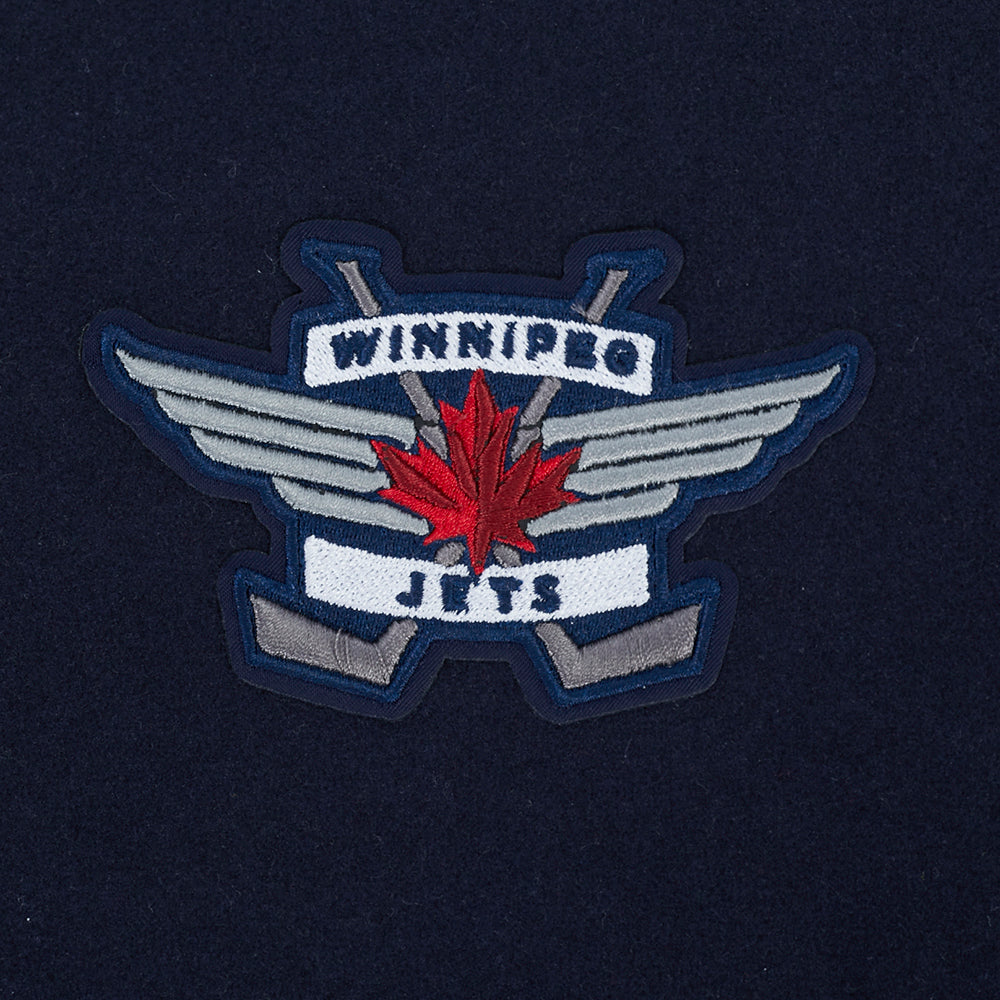 NHL WINNIPEG JETS CLASSIC WOMEN'S WOOL VARSITY JACKET (MIDNIGHT NAVY/WHITE)