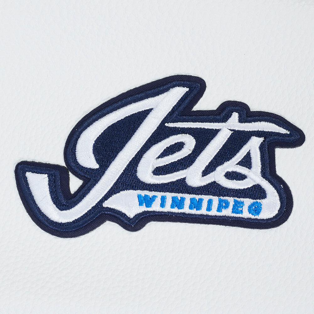NHL WINNIPEG JETS CLASSIC WOMEN'S WOOL VARSITY JACKET (MIDNIGHT NAVY/WHITE)