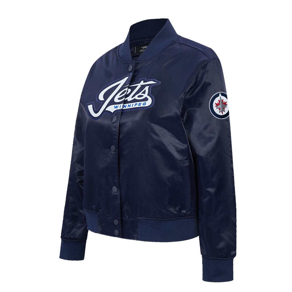 NHL WINNIPEG JETS CLASSIC WOMEN'S SATIN JACKET (MIDNIGHT NAVY)