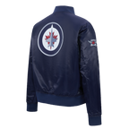 NHL WINNIPEG JETS CLASSIC WOMEN'S SATIN JACKET (MIDNIGHT NAVY)