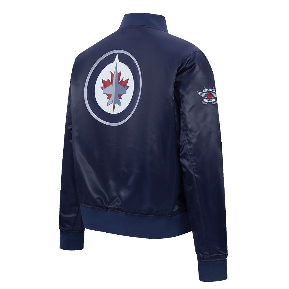 NHL WINNIPEG JETS CLASSIC WOMEN'S SATIN JACKET (MIDNIGHT NAVY)