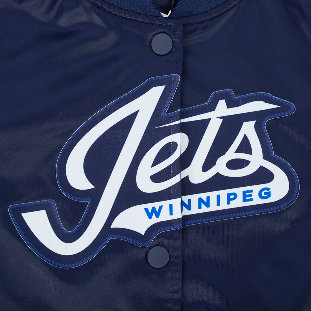 NHL WINNIPEG JETS CLASSIC WOMEN'S SATIN JACKET (MIDNIGHT NAVY)