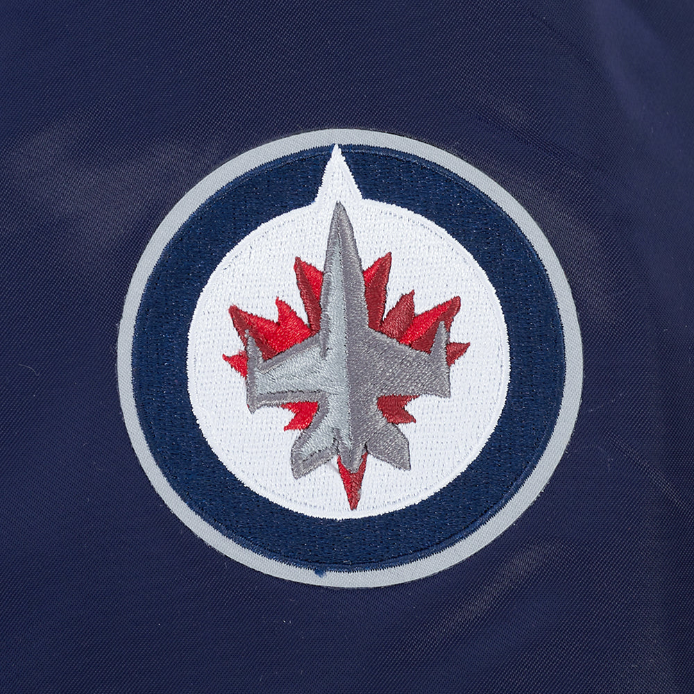 NHL WINNIPEG JETS CLASSIC WOMEN'S SATIN JACKET (MIDNIGHT NAVY)