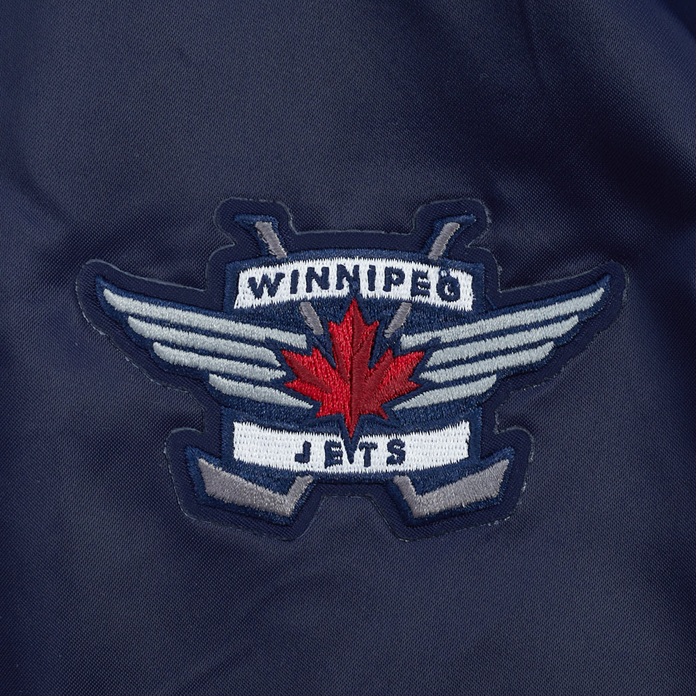 NHL WINNIPEG JETS CLASSIC WOMEN'S SATIN JACKET (MIDNIGHT NAVY)