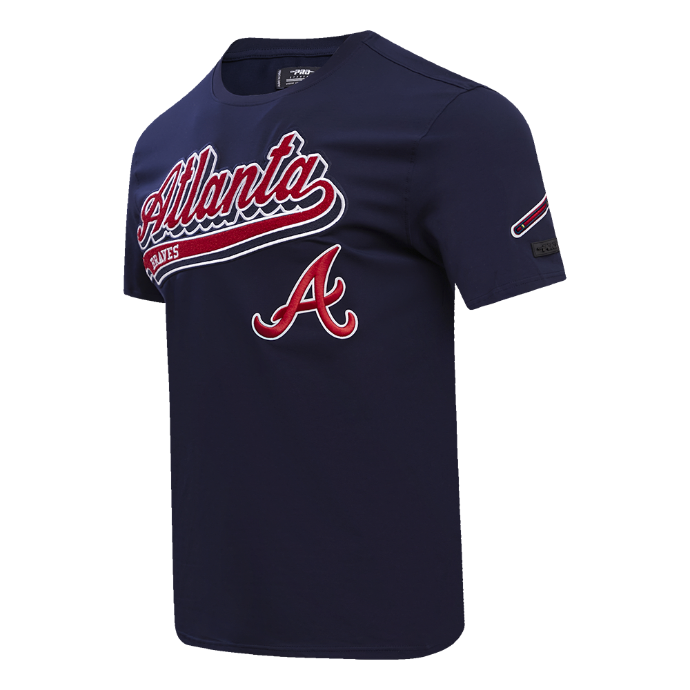 MLB ATLANTA BRAVES SCRIPT TAIL HAUT EN JERSEY SIMPLE POUR HOMME (MARINE MINUIT)